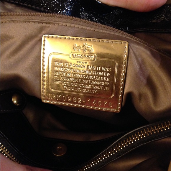 Tan Coach Purse w/ Brown Leather Straps - Picture 4 of 4